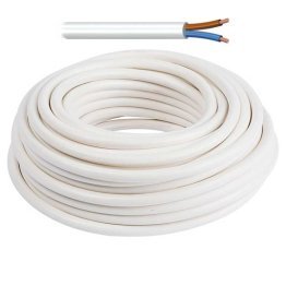 Bipolar cable 2x1mm2 H05VV-F white color in 10m roll
