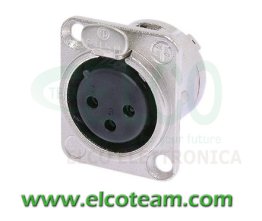 3-pole XLR socket for Neutrik panel