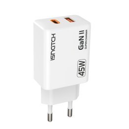 Alimentatore caricabatteria GaN USB-C PD e USB-A QC 3A 45 Watt