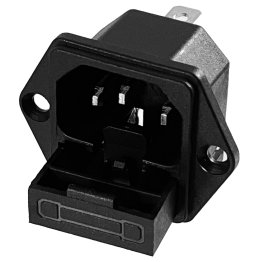 IEC C14 Male Panel Mount Socket Plug Connector with Fuse Holder