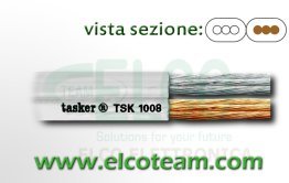 2x1 mm white audio cable Tasker TSK1008
