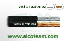 2x1 mm black audio cable Tasker TSK1008