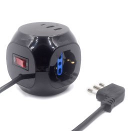 Multipresa CUBO 3 posizioni 3 USB A/C Nera