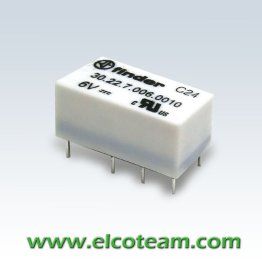 Finder 30.22.7.005.0000 Mini Relay Dual in Line Coil Sensitive 5 VDC