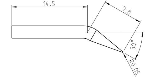 Weller RTP001CX punta attiva conica curva 0,1mm per WXPP T0050103599