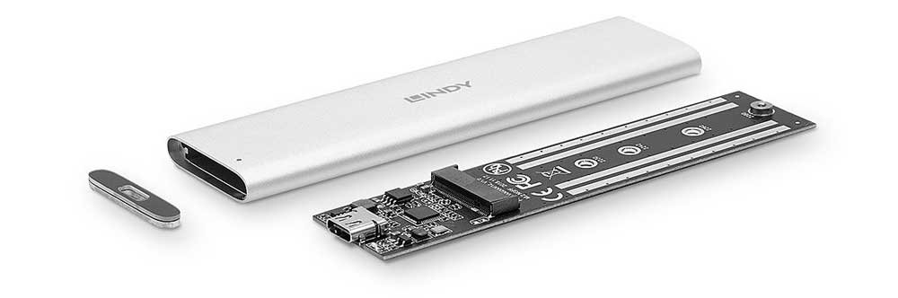 Case esterno in Alluminio USB 3.1 Gen 2 per SSD M.2 Lindy 43285
