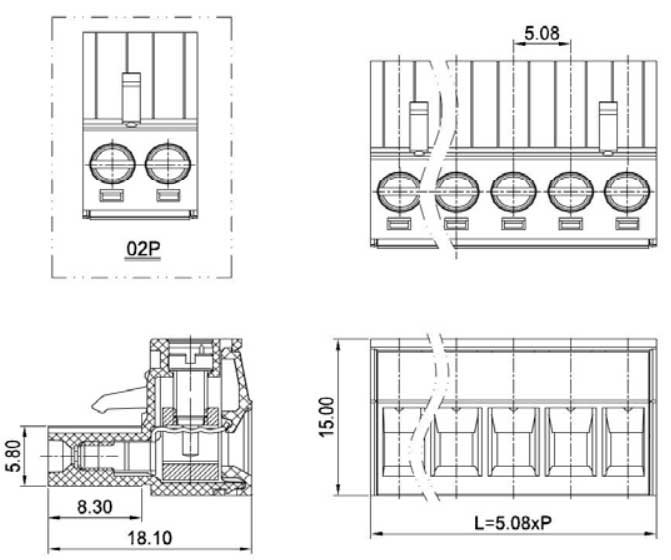 Dimensioni morsetti Tianli Serie TLPS-300V