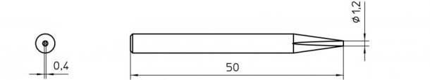 Weller 4SPI26206 Punta da 1,2mm per Saldatore Weller SPI27