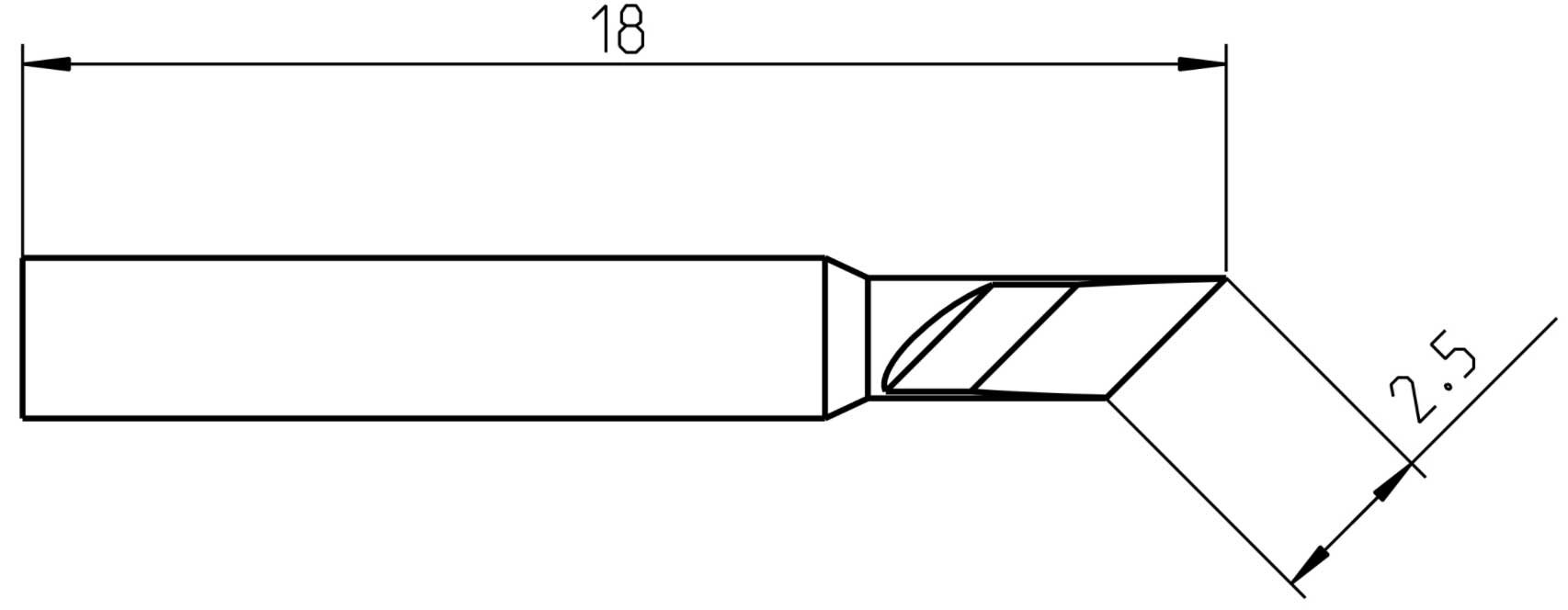 Weller RTP025K active blade tip 2.5 mm for WXPP - T0050104799