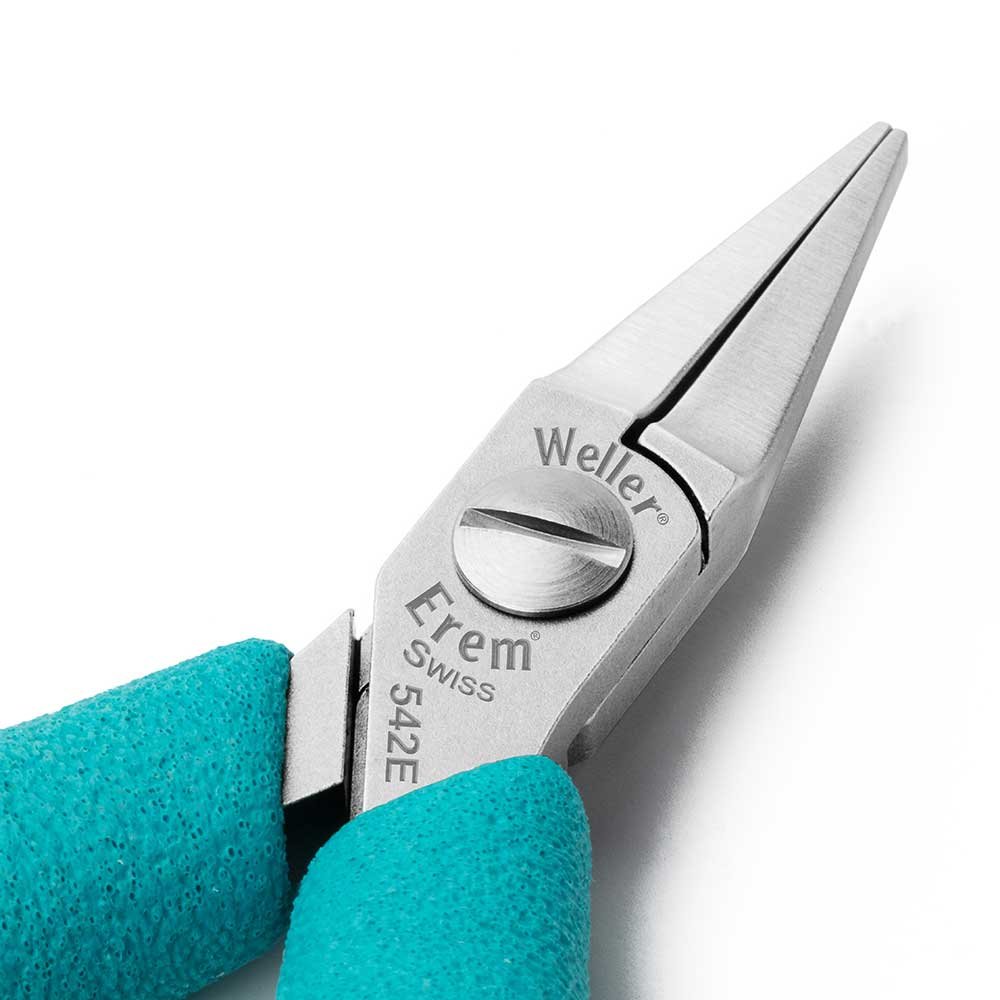 Weller Erem 542E flat nose pliers with smooth jaws