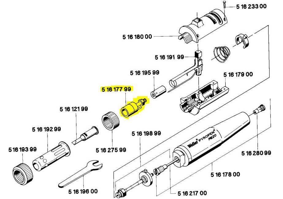 T0051617799 Accenditore Piezo Elettrico Weller