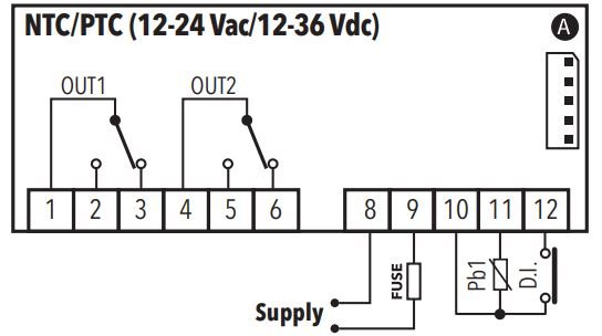 Eiwell IC915Plus NTC / PTC 12/24 Volt connection