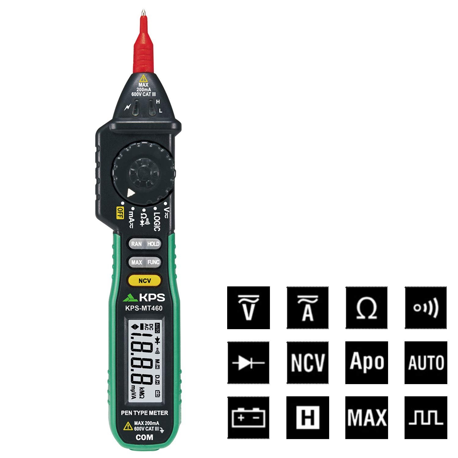 560KPS-MT460 - KPS MT460 Multimetro digitale a penna con NCV e display 2000 punti