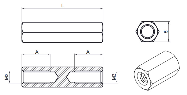 distanziatore f-f schema