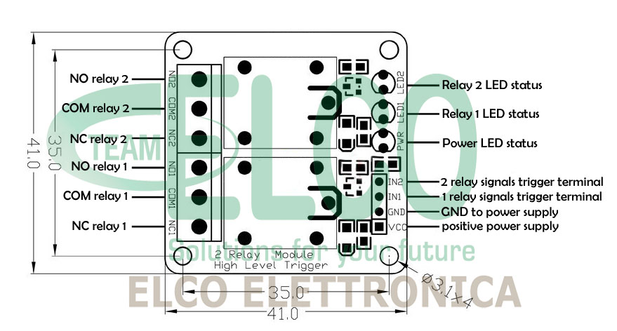 Modulo 2 rele per Arduinio