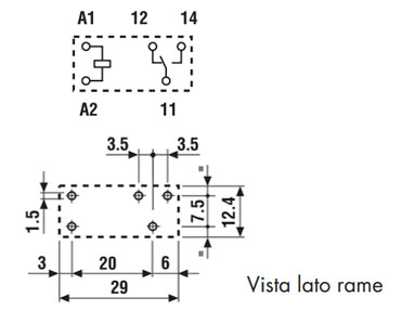 Relè Finder 4031 layout