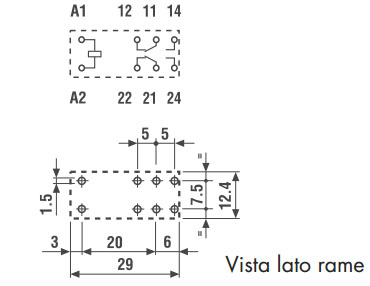 Finder 40527012 Relè elettromeccanico per circuito stampato o zoccolo con passo 5 mm
