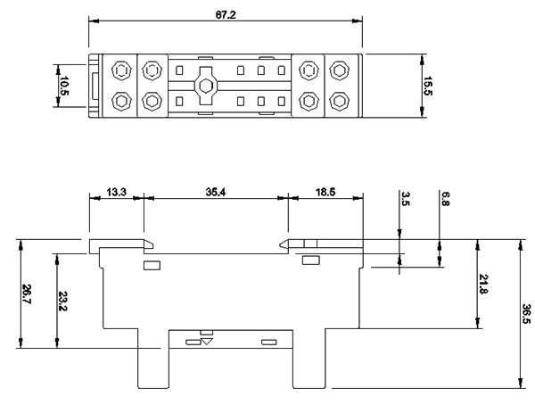 Zoccolo Finder 95.65.SMA Dimensioni